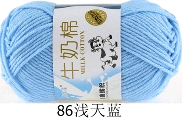 Пряжа Milk Cotton — моток 5-слойная средней крупности, 50 г, доступно 91 цвета