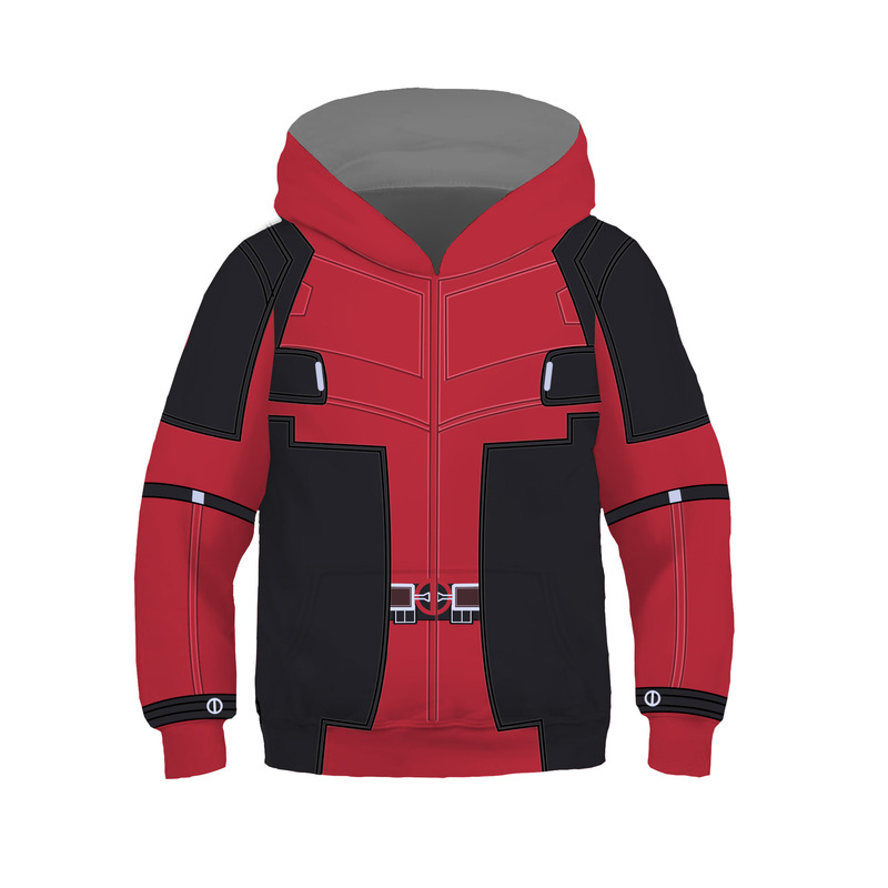 2019 New Marvel Sweatshirt Children's Deadpool Cosplay Animation Peripheral 3D Digital Printing Pullover