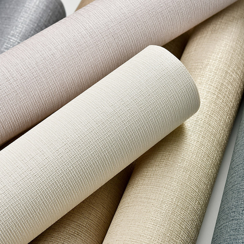 素色亚麻壁纸无纺布奥斯龙加厚 客厅卧室书房纯色墙纸3d简约现代