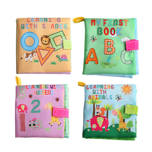 Foreign trade early education baby three-dimensional cloth book infant early education cloth book with sound paper puzzle enlightenment baby cloth book toy