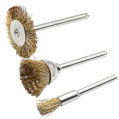 Factory Wholesale Copper Wire Brush Metal Rust Removal Bowl Shape Mini Brush Pen Shape Copper Wire Brush T-Shaped Brush Flat Polishing Brush