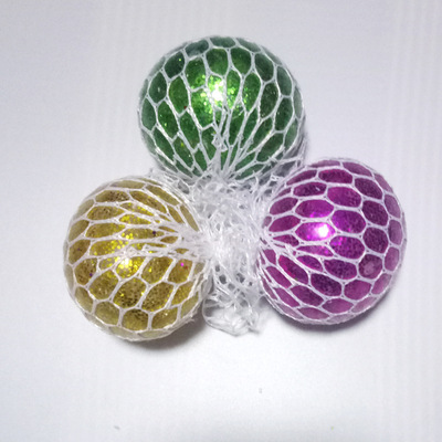 厂家一手货源6.0发泄葡萄球金粉七彩球5.5发泄创意捏捏乐批发|ms