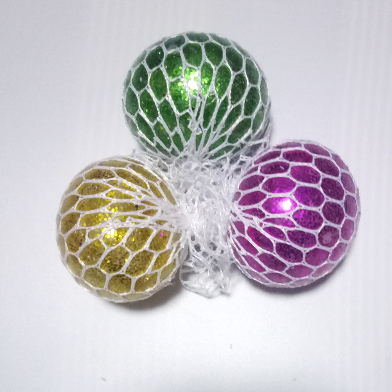 厂家一手货源6.0发泄葡萄球金粉七彩球5.5发泄创意捏捏乐批发|ms