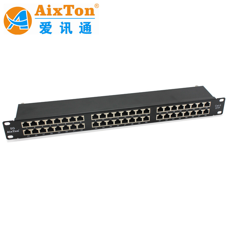AixTon六类48口屏蔽配线架 CAT6 STP 48口一体式配线架-阿里巴巴