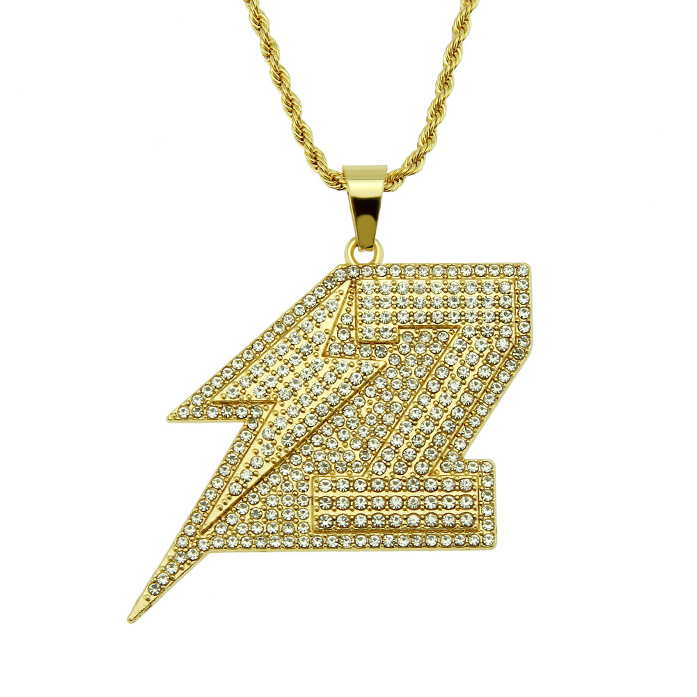 Fashion Diamond Lightning Pendant Necklace Alloy Necklace Wholesale display picture 1