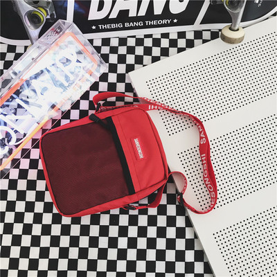 斜挎包男 日系休闲单肩包 女邮差包 帆布学生小挎包 个性斜跨背包|ms