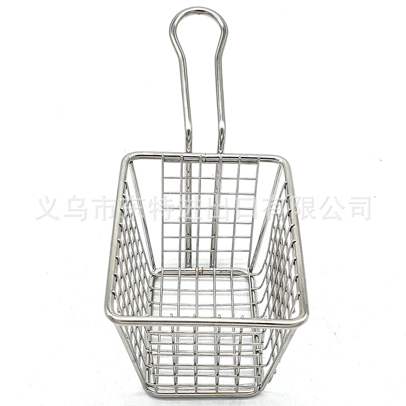 Factory direct sales of stainless steel frying baskets and sieves, French fries frying baskets, deep-frying baskets, filters and sieves, snack and pastry baskets and frames detail image 13