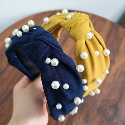 韩国ins简约创意新款大小钉珍珠发箍头箍时尚发卡头饰|ru