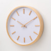 Simple solid wood hanging clock Nordic style quiet and round home clock Japanese -style living room bedroom quartz watch creativity