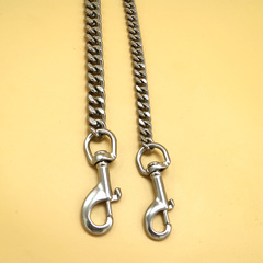 Leather steel chain pull rope dog supplies stainless steel medium dog rope large dog golden retriever malamute chain