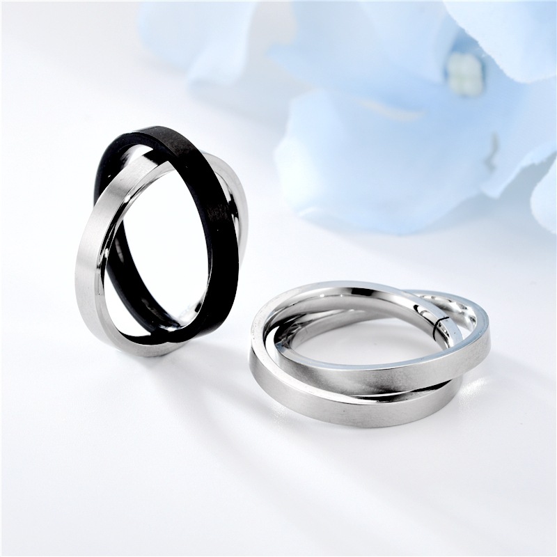 Wholesale Fashion Decompression Rotating Stainless Steel Couple Ring Nihaojewelry display picture 2