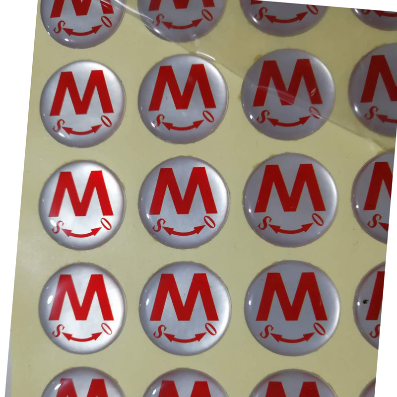 定制亚银水晶滴塑 立体PVC不干胶标签 水龙头开关五金设备滴胶