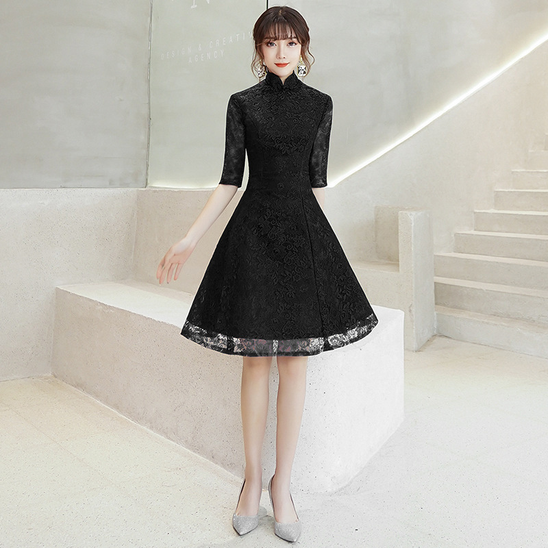 Fábrica al por mayor 2024 nuevo verano guxiu mejorado encaje cheongsam vestido fresco niña cheongsam vestido