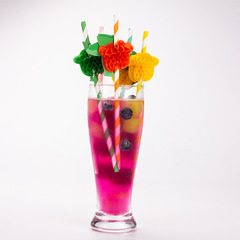 一次性雞尾酒紙吸管彩色火烈鳥水果派對飲料甜品裝飾跨境新品