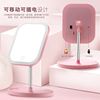 Factory wholesale LED makeup mirror LED makeup mirror with lamp three -color lampstand folding mirror desktop single -sided mirror