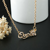 Short chain for key bag  with letters, necklace for princess