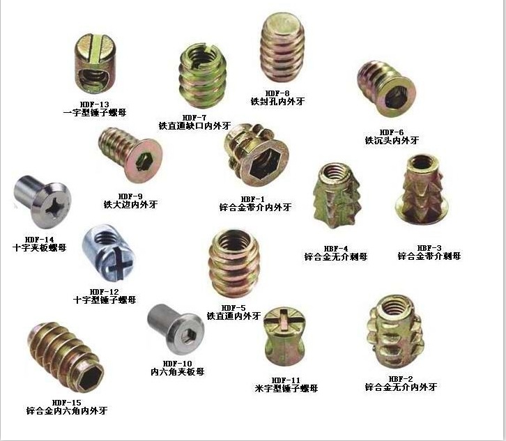 内外牙螺母 家具预埋梯形螺母 家具预埋螺母 沉头内外牙 直通牙