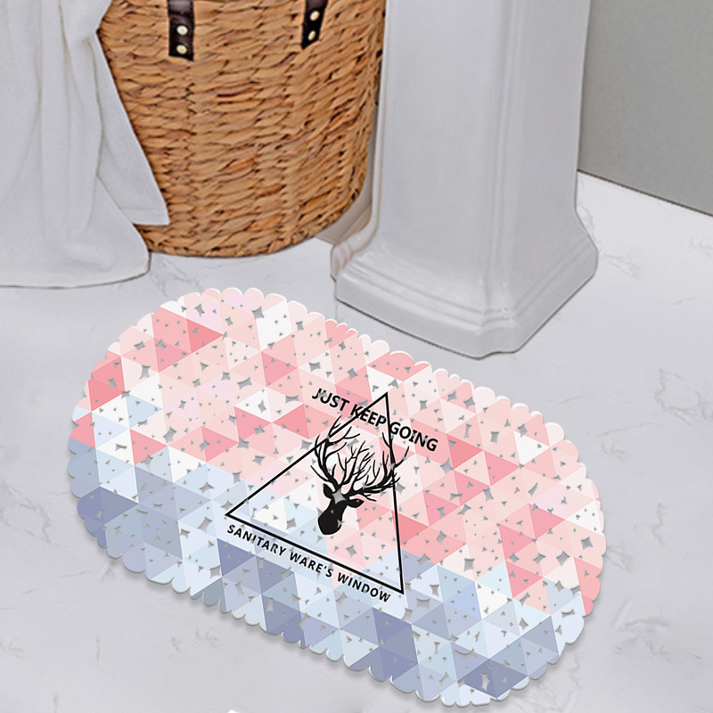 Nordic color sólido baño bañera Mat impresión antideslizante alfombra de baño antideslizante estera de ducha de PVC alfombra de baño taza de succión estera