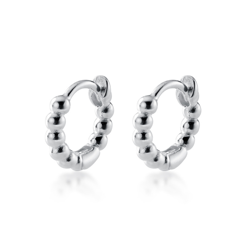 S925 botones de orejas de plata para mujeres coreanas de moda simple perlas de luz perlas de orejas perlas personales perlas de orejas joyas de orejas E8704