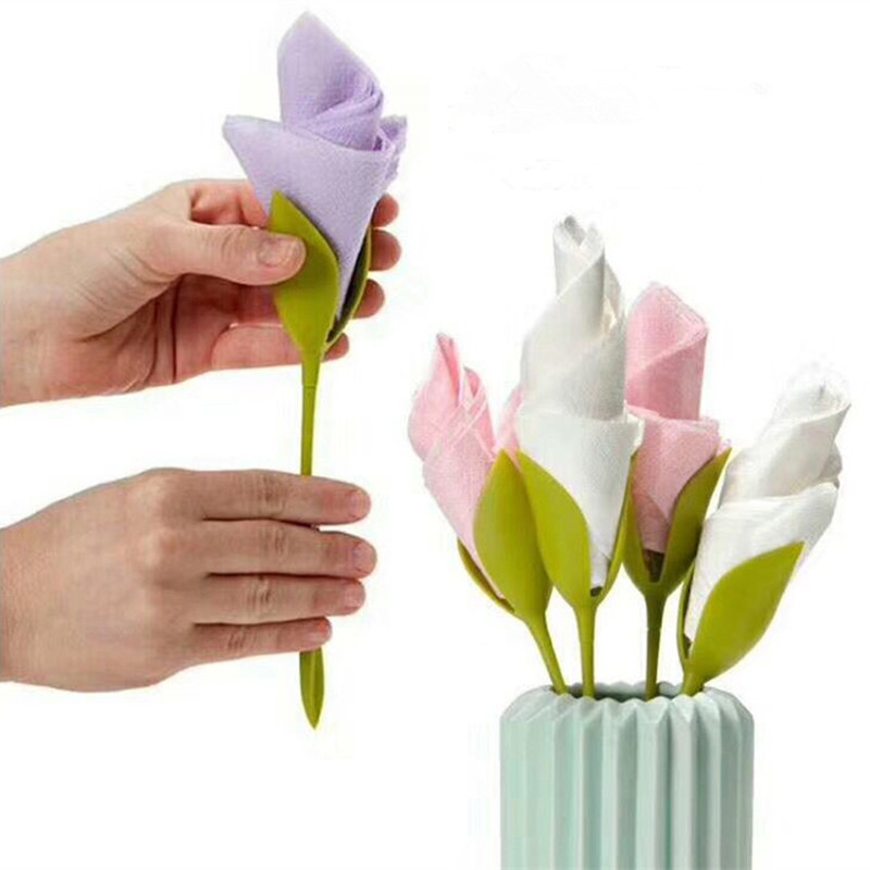 Explosive bloom napkin holders Leaf Flower Tissue Roll Holder Rose