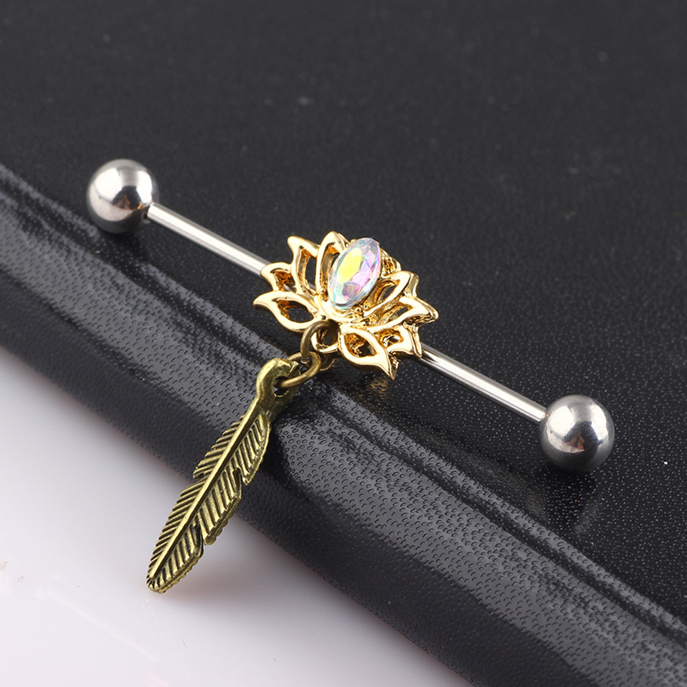 Amazon Popular Single Rod Industrial Ear Studs - 316L Surgical Steel Long Bar Ear Cartilage Piercing detail image 7