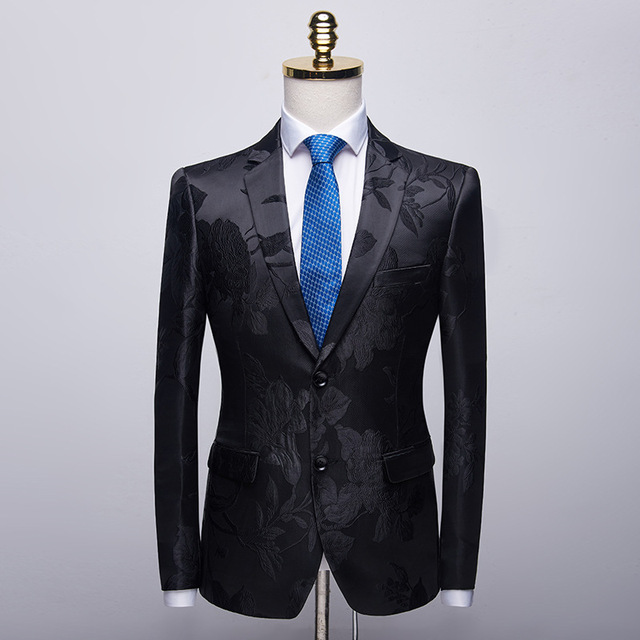 Men’s suit coat precision jacquard suit top casual single