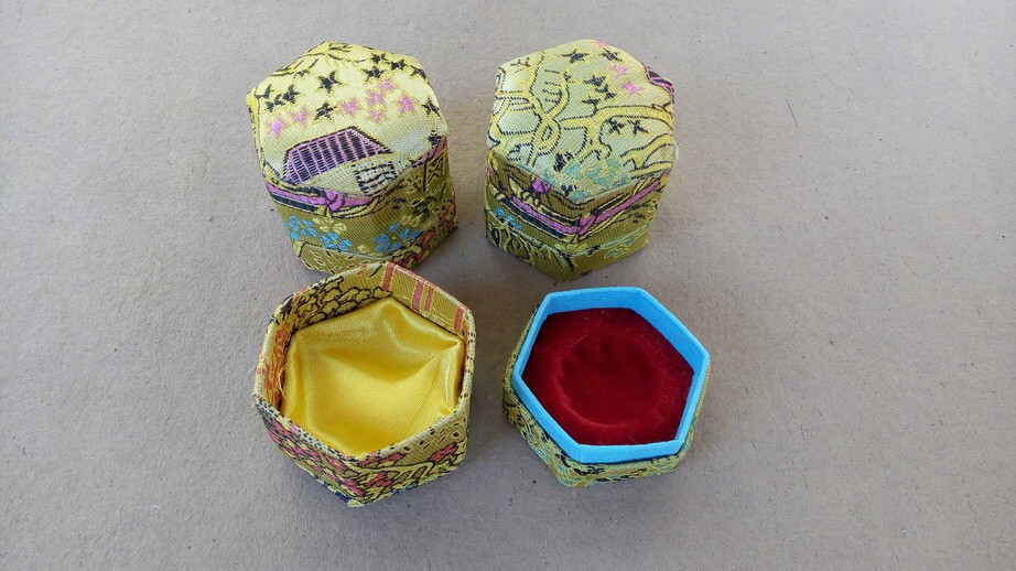 直销定制六角锦盒六角安宫牛黄丸锦缎盒安宫丸包装盒蜜药丸包装盒