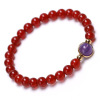 Onyx one bead bracelet for St. Valentine's Day, crystal bracelet with amethyst, 6mm, simple and elegant design