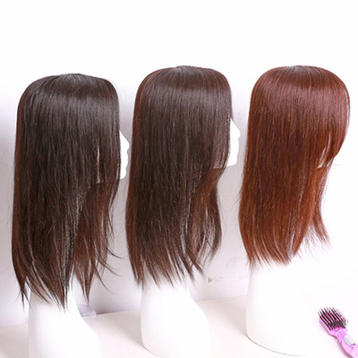 真人發絲遞針無痕工藝補發塊全手工發片無劉海全手織