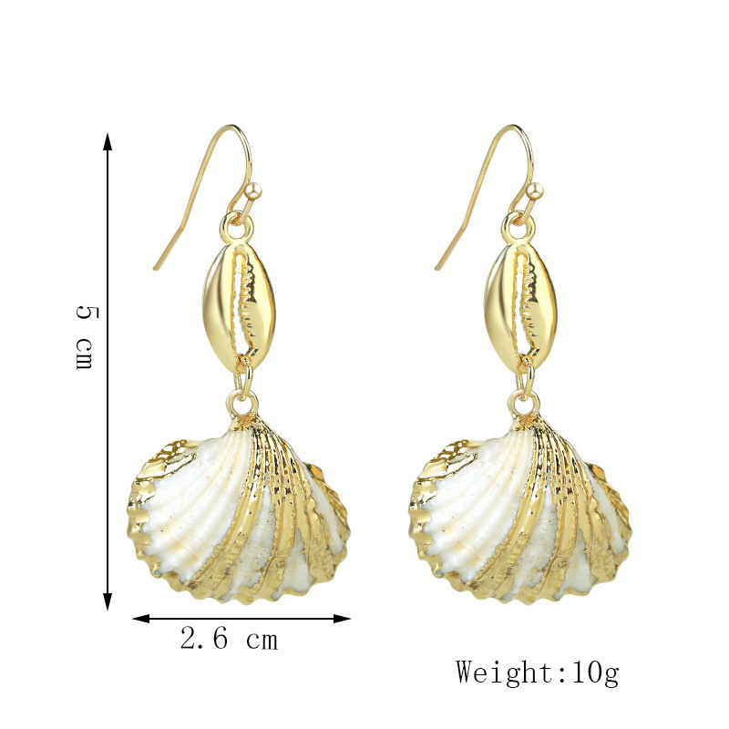 Fashion Natural Shell Earrings Bohemian Geometric Earrings Jewelry Wholesale Nihaojewelry display picture 1