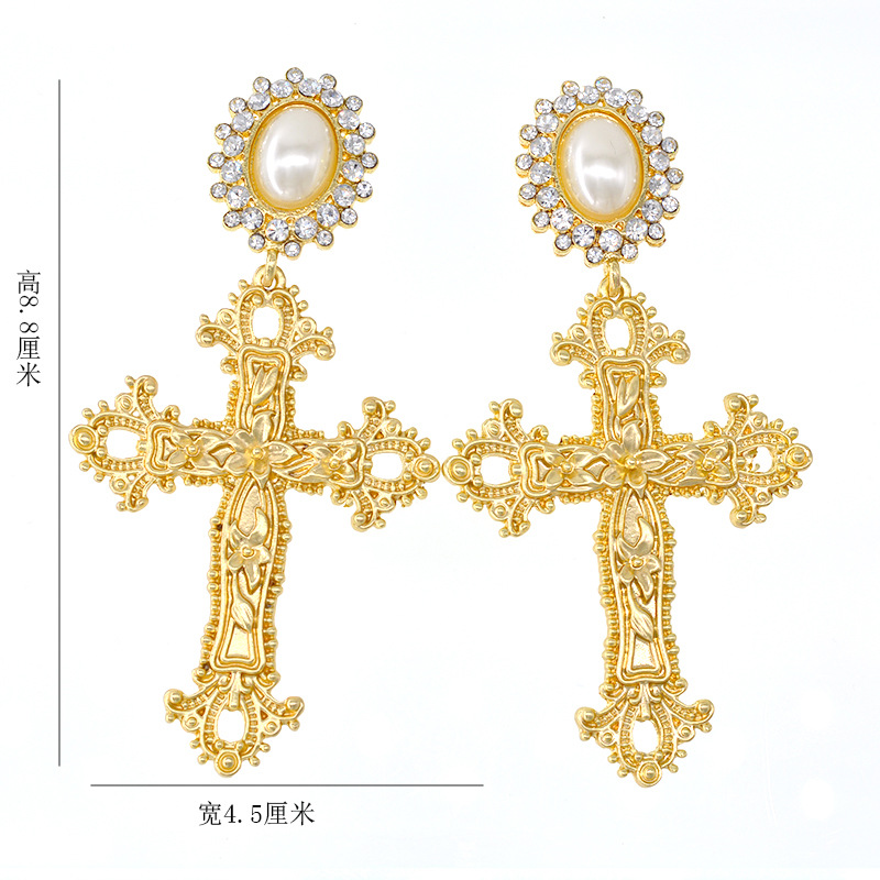 Influx Retro Long Palace Baroque Earrings display picture 1