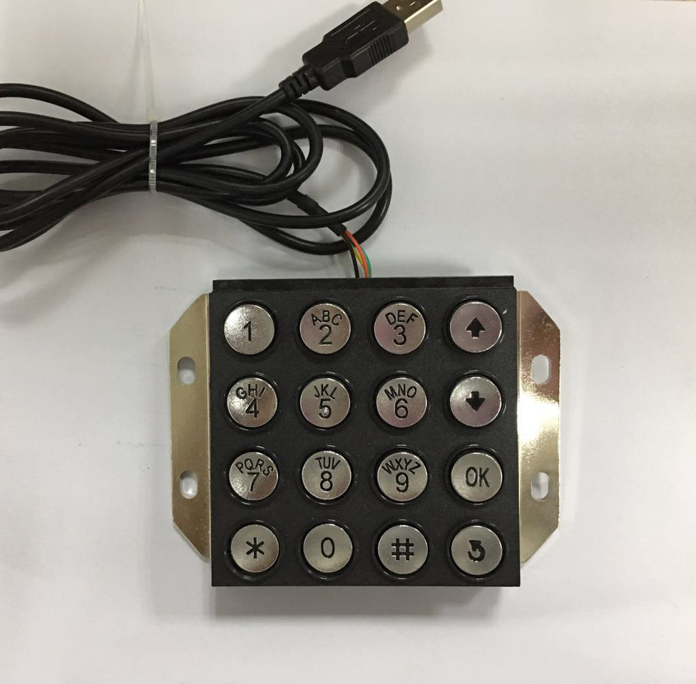 16 비트 아연 합금 USB 인터페이스 키 4*4 매트릭스 금속 키 컴퓨터 USB 디지털 키 제조 업체에 연결