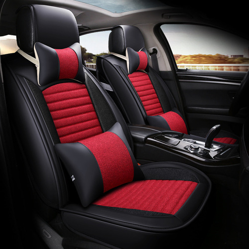 New All-around Linen Car Seat Cover Suitable for Four Seasons, Compatible with Bora, Jetta, and Sagitar, Five-Seat Cover B-87