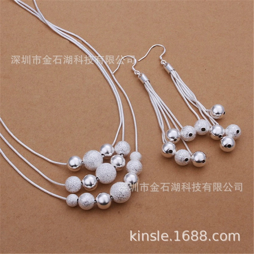 Accessory, necklace and earrings from pearl, set