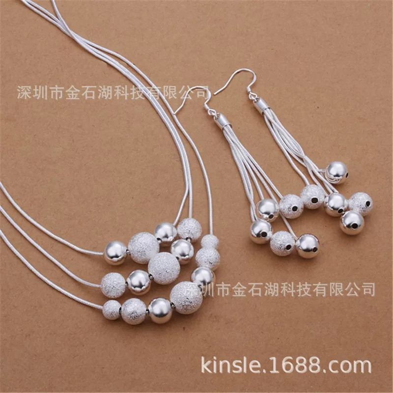 Accessory, necklace and earrings from pearl, set