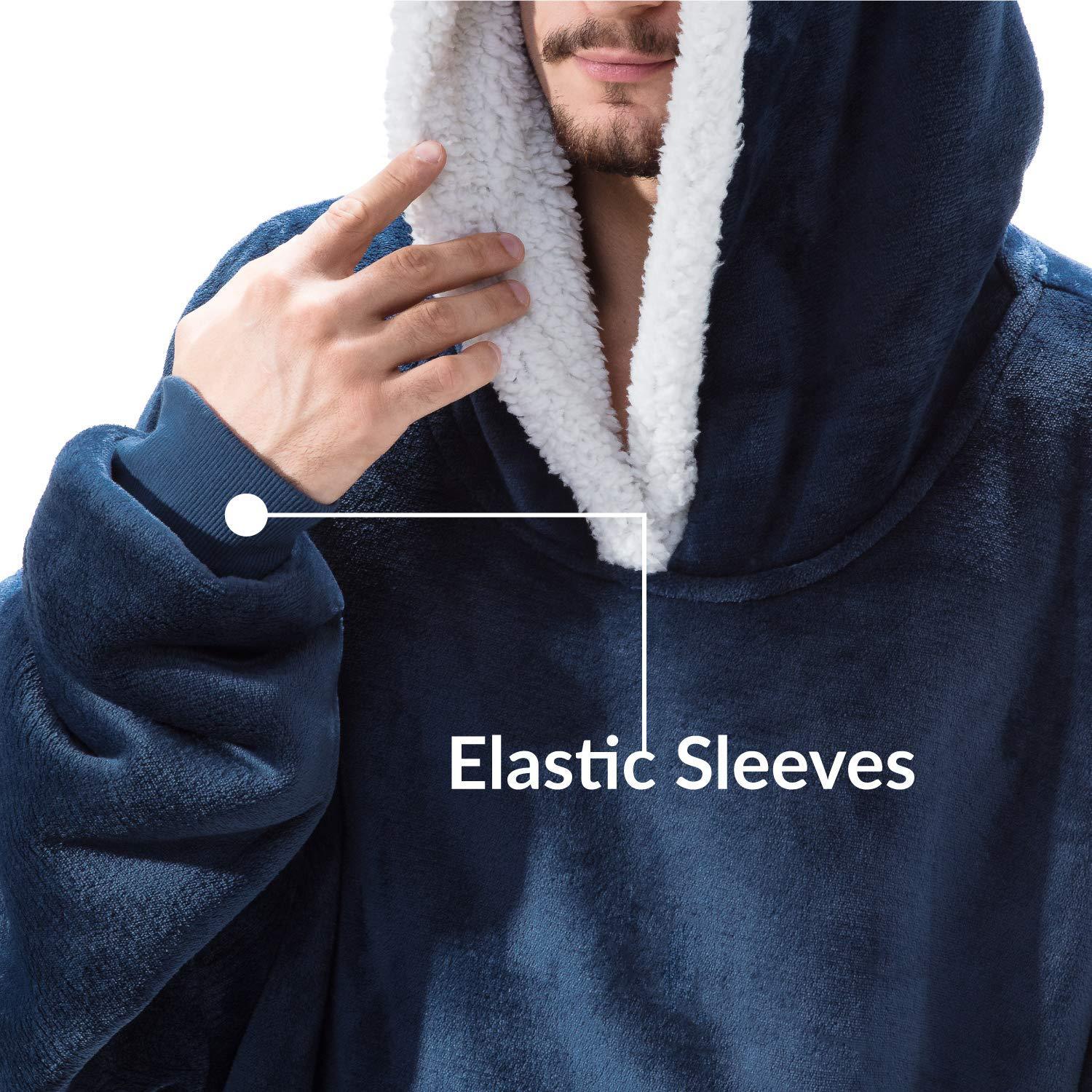 Oversized Hoodie Blanket With Sleeves Sweatshirt Plaid Winter Fleece Hoody Women Pocket Female Hooded Sweat Oversize Femme