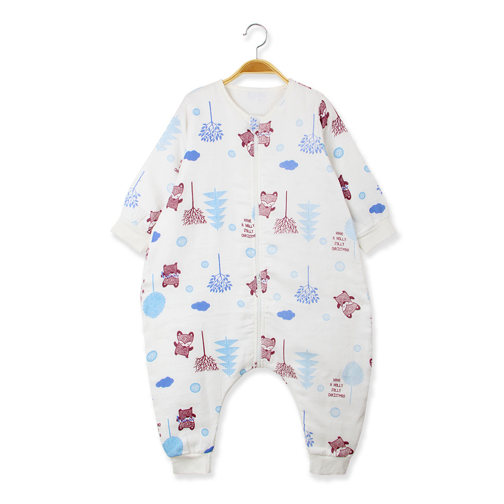 亲哆  儿童分腿睡袋婴幼儿精梳棉纱布春夏秋薄款宝宝空调防踢被