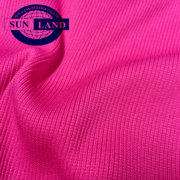 厂家直供针织面料-圆机2x2涤氨纶罗纹 领口/袖口/下摆辅料