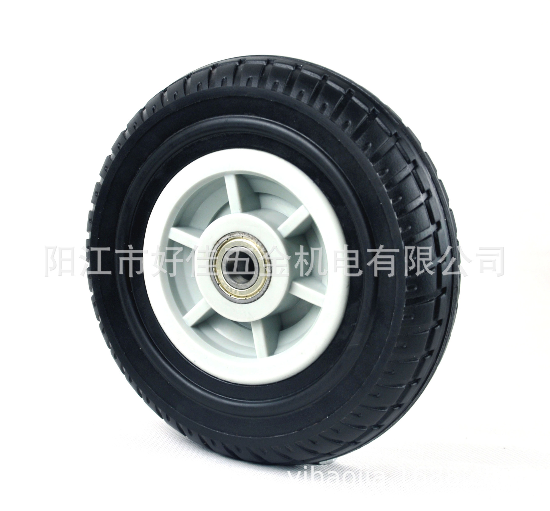 源头工厂直供200X50mm 静音双滚珠轴承全新料轮芯橡胶脚轮