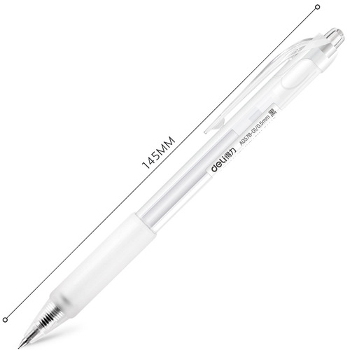 Deli A057B-01 black 0.5 bullet press gel pen water pen student office signature pen 12 pieces/box
