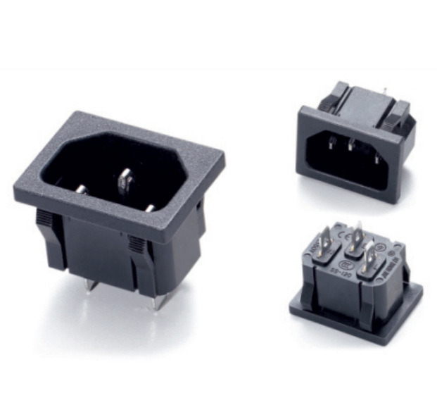 AC电源插座SS-120四夹卡位品字公座 三脚插座10A/250V