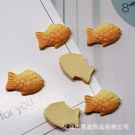Реалистичная еда из смолы для игры, подвеска — ручная работа, рыбная Biscuit, миниатюра 1,5×2,0 см, поделки своими руками