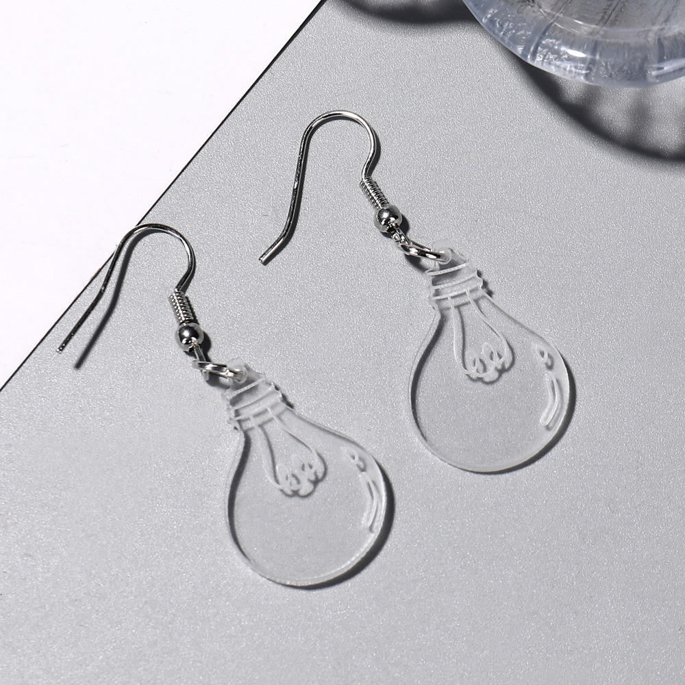 Cute Bulb Earrings Transparent Acrylic Earrings Fun Funny Personality Ear Clip Female display picture 2