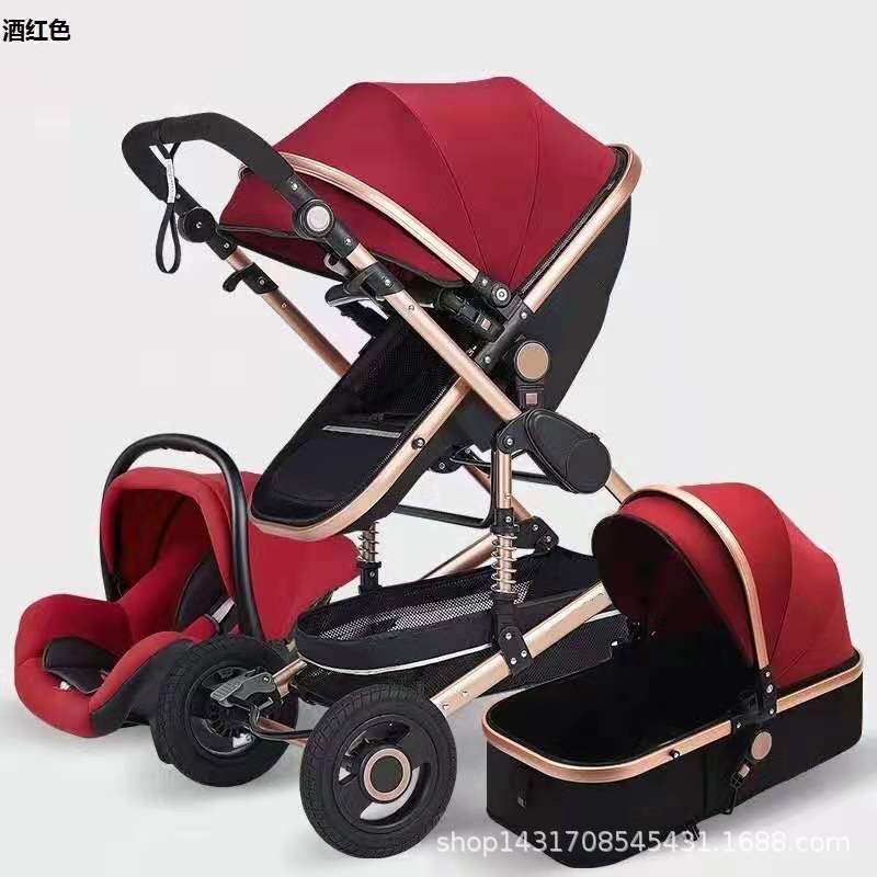 高景观婴儿提篮推车可坐躺双向四轮避震折叠新生儿童手推车宝宝
