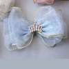 Chicbaby Korean children's new hair jewelry girl gold dot net yarn Crown princess sweet bow hair clip