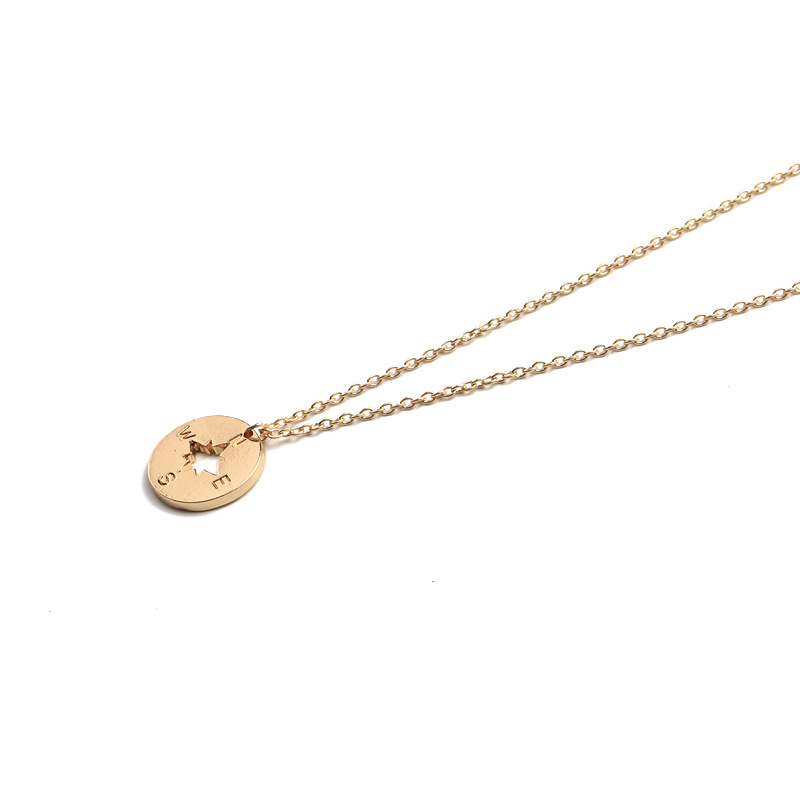 explosion models outdoor necklace creative fashion compass letter pendant necklace accessories whole