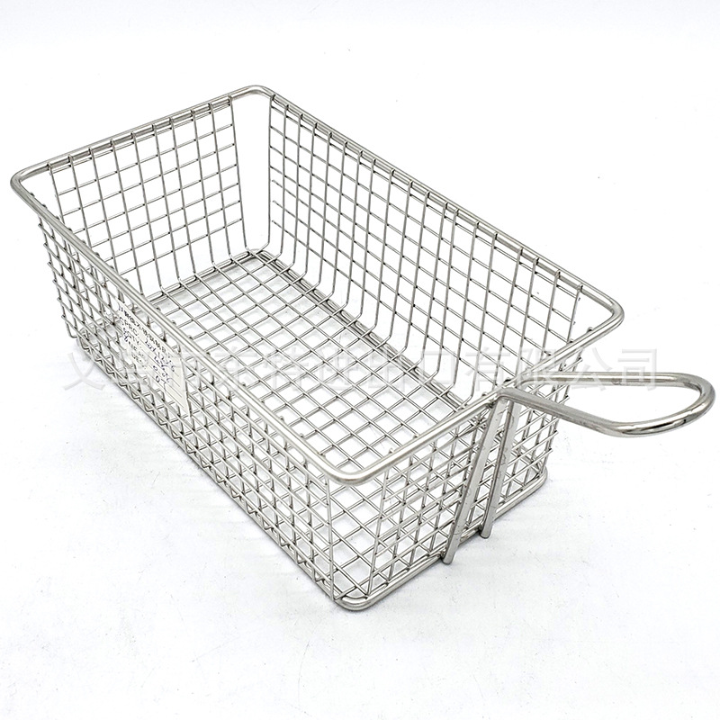 Factory direct sales of stainless steel frying baskets and sieves, French fries frying baskets, deep-frying baskets, filters and sieves, snack and pastry baskets and frames detail image 7