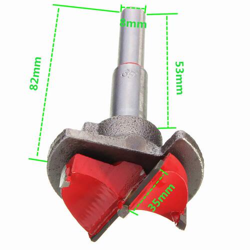 Carbide woodworking hole opener, positioning woodworking drill bit, flat wing drill hinge hinge special hole expander 35mm