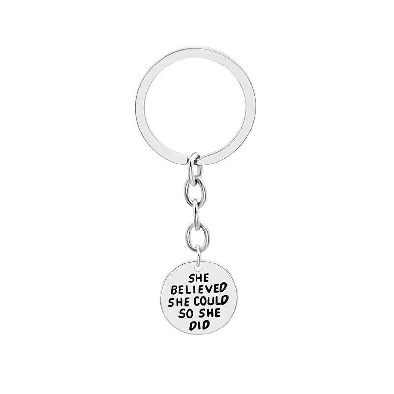 Fashion Simple New She Believed She Colud So She Did Inspirational Keychain Nihaojewelry Wholesale display picture 7