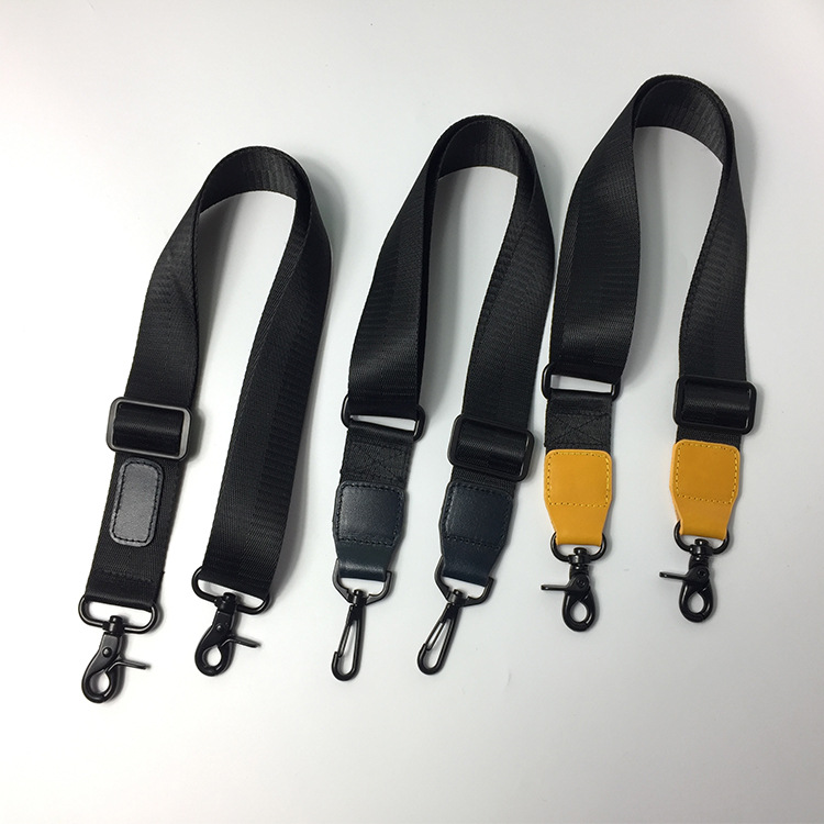 织带皮革拼接黑色挂钩箱包背带拼色真皮牛皮挎包肩带真皮背包带